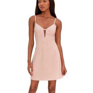 NWOT LULUS Sultry Moments blush pink mini dress size L